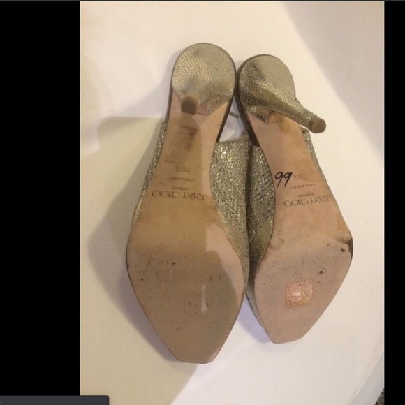 Jimmy Choo Clue Silver Glitter‎ Slingback Pump Platform Sandal Shoe [ 38.5 ] - Picture 12 of 14